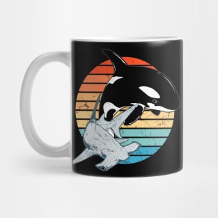 Hammerhead shark and orca Mug